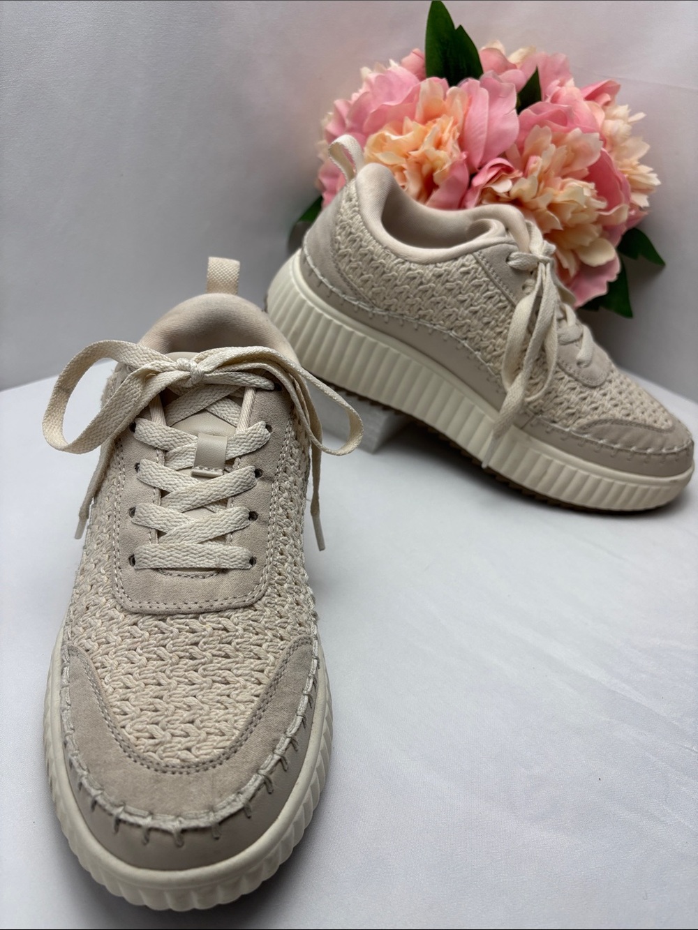 Dream Pairs Women's 6.5 Knit Platform Sneakers - Cream #485